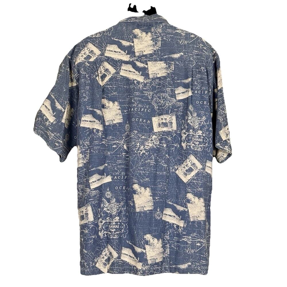 Columbia Blue Button Camp Shirt LG Maui Lahaina Hawaii Island Pacific Postcards‎ - Picture 2 of 7